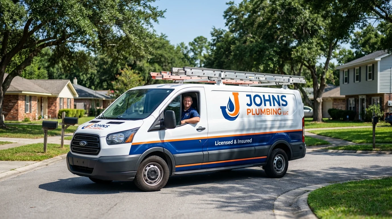 Johns Plumbing LLC service van in Parkersburg, WV