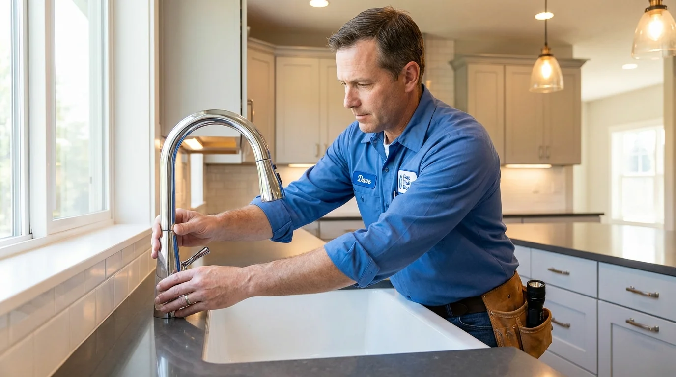 Kitchen faucet installation by Johns Plumbing LLC in Parkersburg